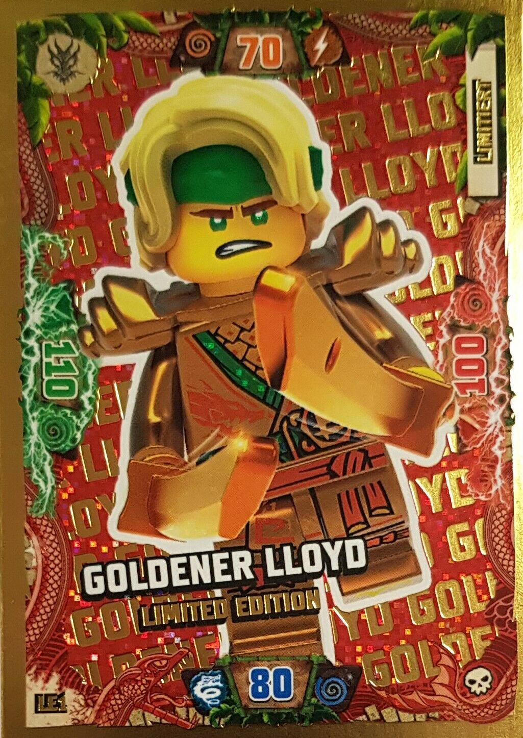 LE1 Lego Ninjago Trading Card Game Serie 3 Spinjitzu Meister Lloyd Goldkarte NEU 
