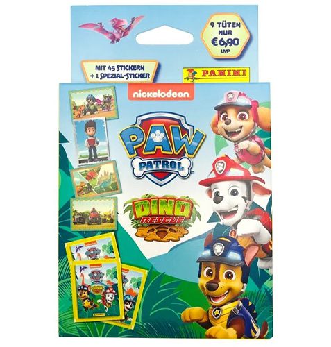 Panini Paw Patrol Dino Rescue Sticker - Blister je 9 Tüten