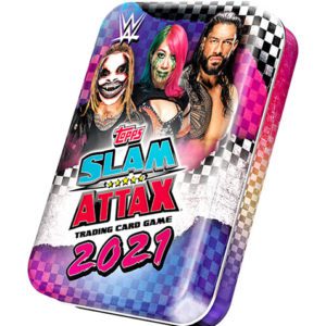 WWE Slam Attax 2021 Mini Sammeldose Blau & Pink Dose