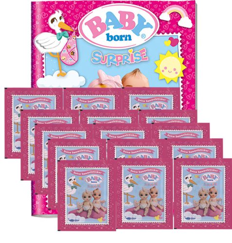 Baby Born Surprise Sticker - Sammelalbum + 15 Tüten