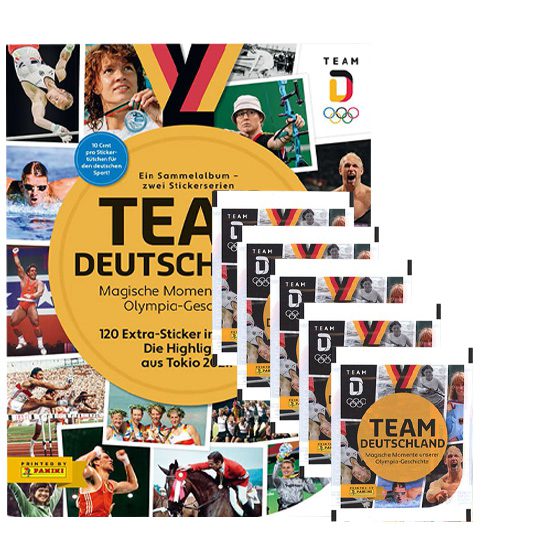 20 Tüten Sammelsticker 1 Album Team Deutschland Olympia Teil 1