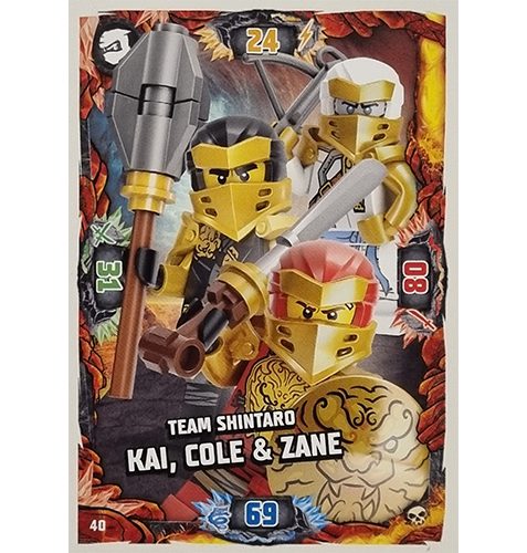 Lego Ninjago Serie 6 Trading Cards Nr 040 Team Shintaro Kai Cole und Zane