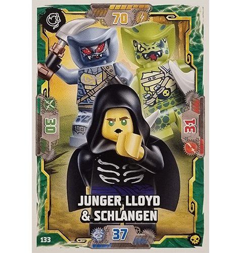 Lego Ninjago Serie 6 Trading Cards Nr 133 Junger Lloyd und Schlangen