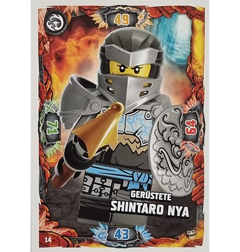 Lego Ninjago Serie 6 NEXT LEVEL Trading Cards Nr 014 Gerüstete Shintaro Nya