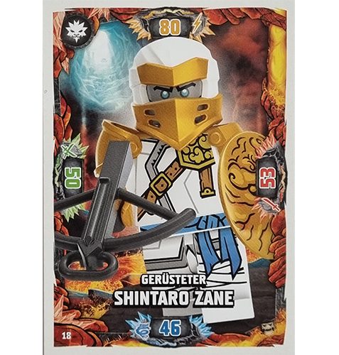 Lego Ninjago Serie 6 NEXT LEVEL Trading Cards Nr 018 Gerüsteter Shintaro Zane