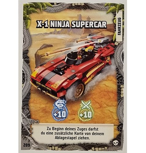 Lego Ninjago Serie 6 Trading Cards Nr 209 X 1 Ninja Supercar