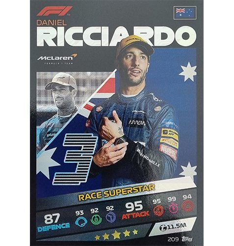Turbo Attax 2021 Nr 209 Daniel Ricciardo