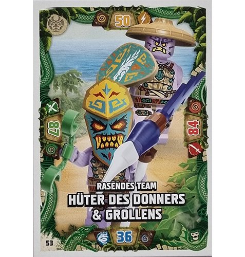 Lego Ninjago Serie 6 NEXT LEVEL Trading Cards Nr 053 Rasendes Team Hüter Des Donners und Grollens
