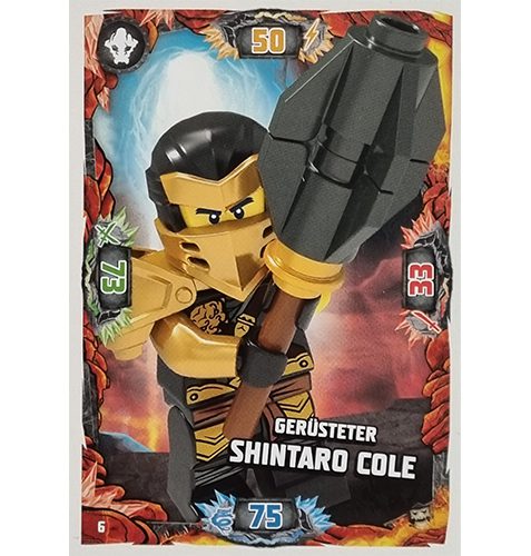 Lego Ninjago Serie 6 NEXT LEVEL Trading Cards Nr 006 Gerüsteter Shintaro Cole