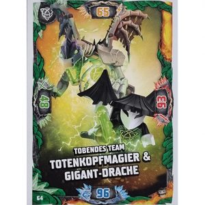 Lego Ninjago Serie 6 NEXT LEVEL Trading Cards Nr 064 Tobendes Team Totenkopfmagier und Gigant-Drache