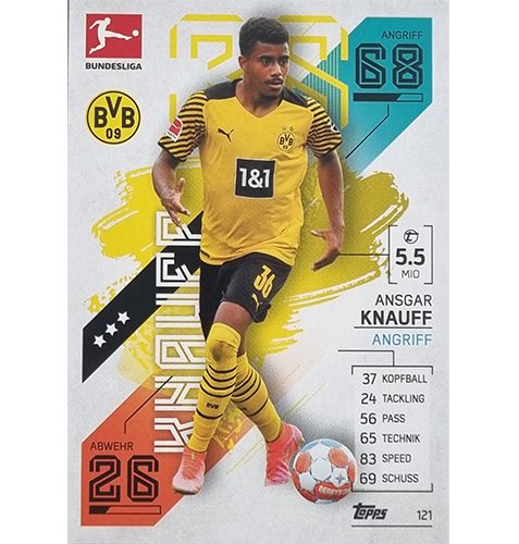 Topps Match Attax Bundesliga 2021/22 Nr 121 Ansgar Knauff