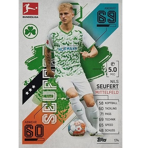 Topps Match Attax Bundesliga 2021/22 Nr 174 Nils Seufert