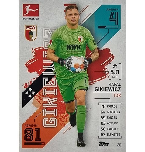 Topps Match Attax Bundesliga 2021/22 Nr 020 Rafal Gikiewicz