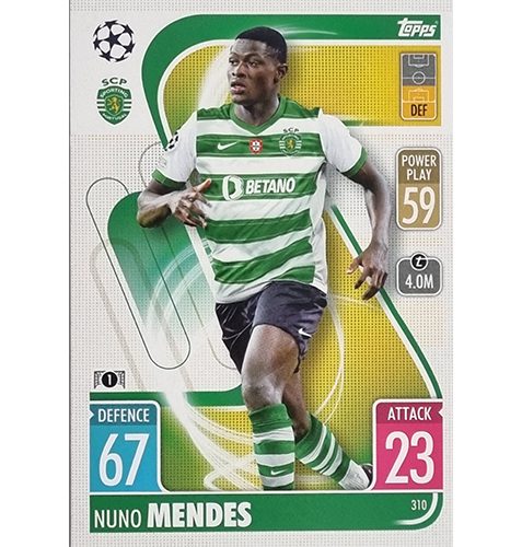 Topps Champions League 2021/2022 Nr 310 Nuno Mendes