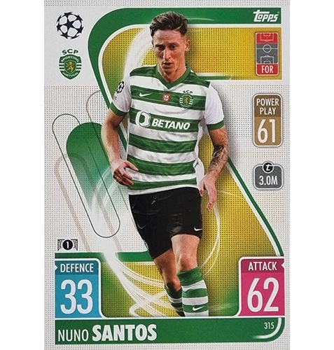 Topps Champions League 2021/2022 Nr 315 Nuno Santos