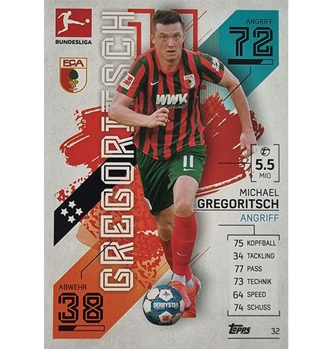Topps Match Attax Bundesliga 2021/22 Nr 032 Michael Gregoritsch