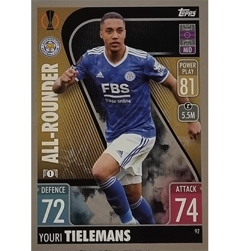 Topps Champions League 2021/2022 Nr 092 Youri Tielemans