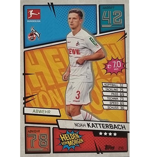 Topps Match Attax Bundesliga 2021/22 Nr 216 Noah Katterbach