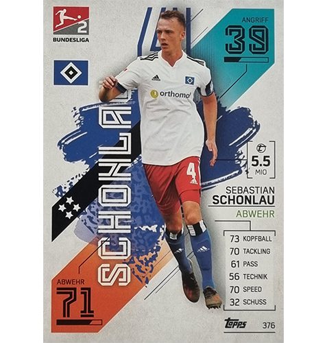 Topps Match Attax Bundesliga 2021/22 Nr 376 Sebastian Schonlau