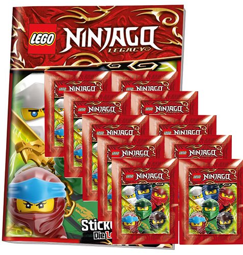 10 Tüten Legacy Sammelsticker Lego Ninjago Sticker 