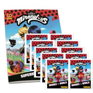 Panini Miraculous Ladybug Heroez in the World Sticker Album + 10x Tüten