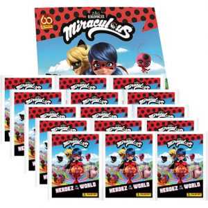 Panini Miraculous Ladybug Heroez in the World Sticker Album + 15x Tüten
