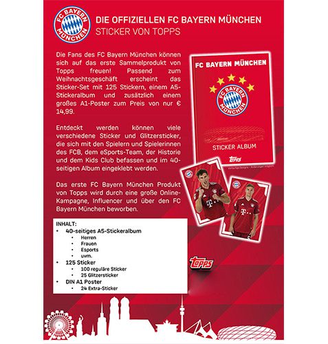 Topps FC Bayern München Offizielles Sticker-Set 2021/2022