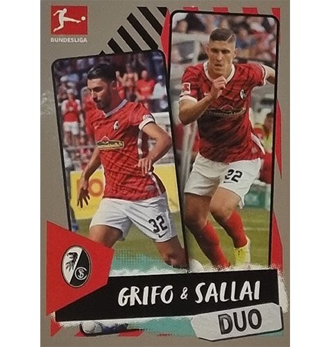 Topps Bundesliga Sticker Saison 2021/2022 Nr 191 Grifo und Sallai Duo