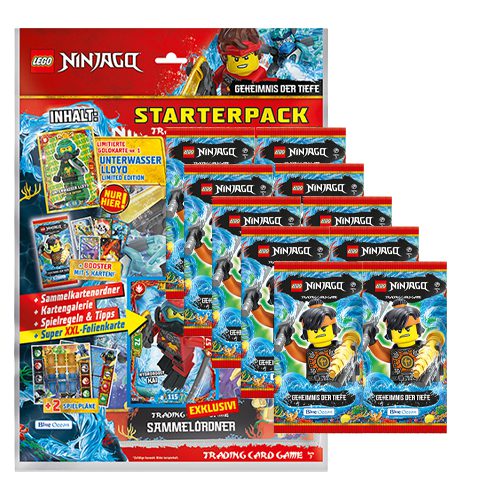 Lego Ninjago Serie 7 Trading Cards Geheimnisse der Tiefe - 1x Starterpack + 10x Booster