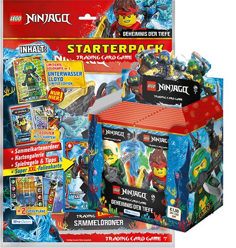 Lego Ninjago Serie 7 Trading Cards Geheimnisse der Tiefe - 1x Starterpack + 1 x Display je 50 Booster