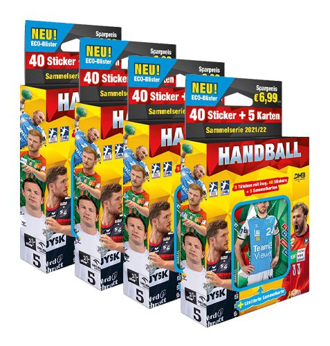 Blue Ocean Handball Sticker 2021-2022 alle 4x Blister