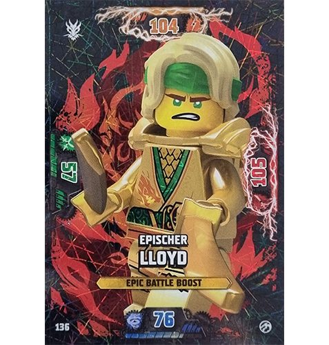 Lego Ninjago Serie 7 Trading Cards Geheimnisse der Tiefe - Nr 136 Epischer Lloyd