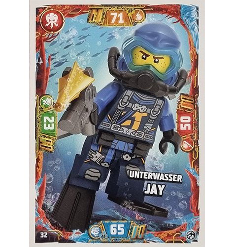 Lego Ninjago Serie 7 Trading Cards Geheimnisse der Tiefe - Nr 032 Unterwasser Jay