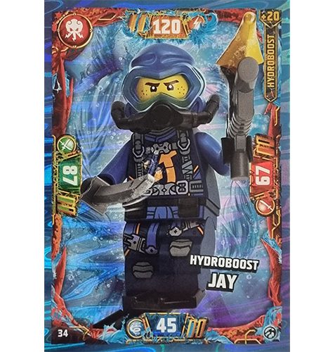 Lego Ninjago Serie 7 Trading Cards Geheimnisse der Tiefe - Nr 034 Hydroboost Jay