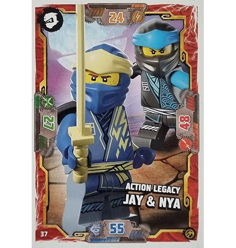 Lego Ninjago Serie 7 Trading Cards Geheimnisse der Tiefe - Nr 037 Action Legacy Jay & Nya