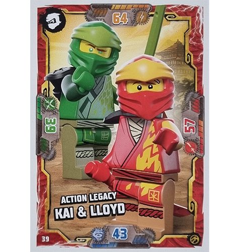 Lego Ninjago Serie 7 Trading Cards Geheimnisse der Tiefe - Nr 039 Action Legacy Kai & LLoyd