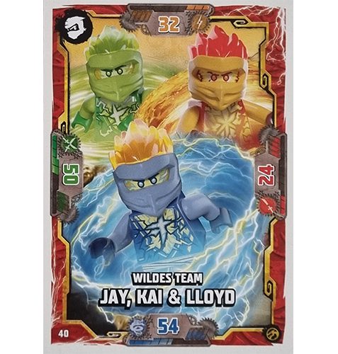 Lego Ninjago Serie 7 Trading Cards Geheimnisse der Tiefe - Nr 040 Wildes Team Jay,Kai & LLoyd