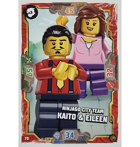 Lego Ninjago Serie 7 Trading Cards Geheimnisse der Tiefe - Nr 070 Ninjago City Team Kaito & Eileen