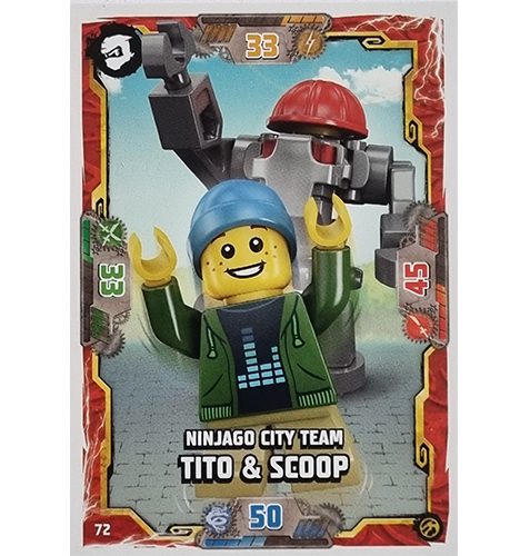 Lego Ninjago Serie 7 Trading Cards Geheimnisse der Tiefe - Nr 072 Ninjago City Team Tito & Scoop
