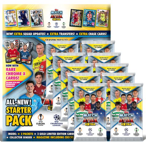 Topps Champions League Extra 2021/2022 1x Starterpack + 10x Booster