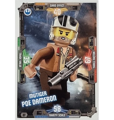 LEGO Star Wars Serie 3 Trading Cards - Nr 037 Mutiger Poe Dameron