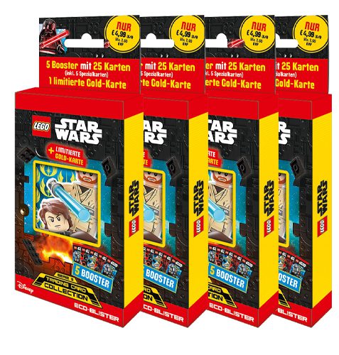 LEGO Star Wars Serie 3 Trading Cards - alle 4x Blister