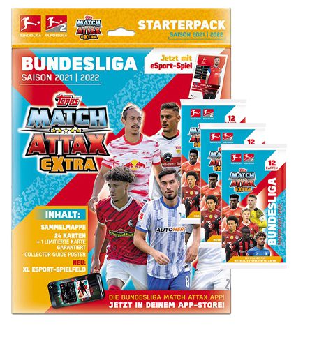 Topps Match Attax Extra 2021/22 Bundesliga - Starterpack + 3x Booster