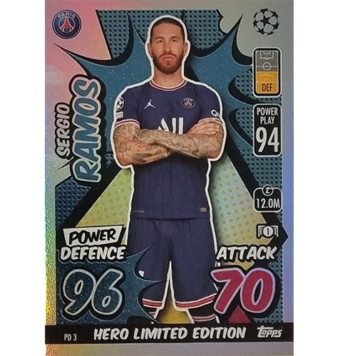 Topps Champions League Extra 2021/2022 PD 3 Hero Limited Edition Sergio Ramos