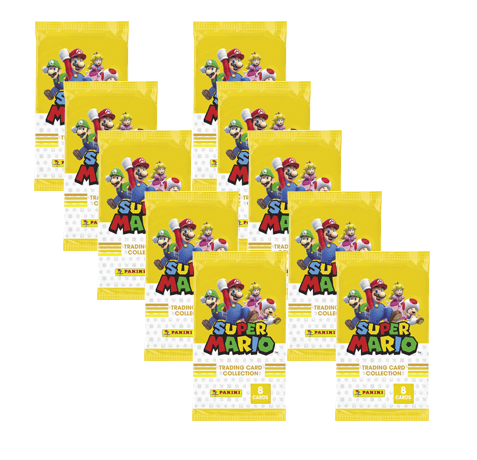 Panini Super Mario Trading Cards - 10x Booster je 8 Cards