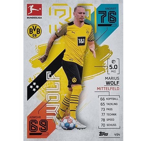 Topps Match Attax Extra 2021/22 Bundesliga - 494 Marius Wolf