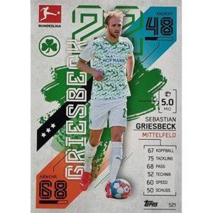 Topps Match Attax Extra 2021/22 Bundesliga Nr - 521 Sebastian Griesbeck
