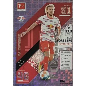 Topps Match Attax Extra 2021/22 Bundesliga Nr - 552 Emil Forsberg Matchwinner