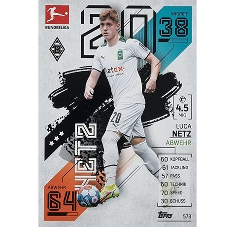 Topps Match Attax Extra 2021/22 Bundesliga Nr - 573 Luca Netz