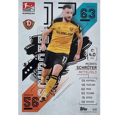 Topps Match Attax Extra 2021/22 Bundesliga Nr - 619 Morris Schröter